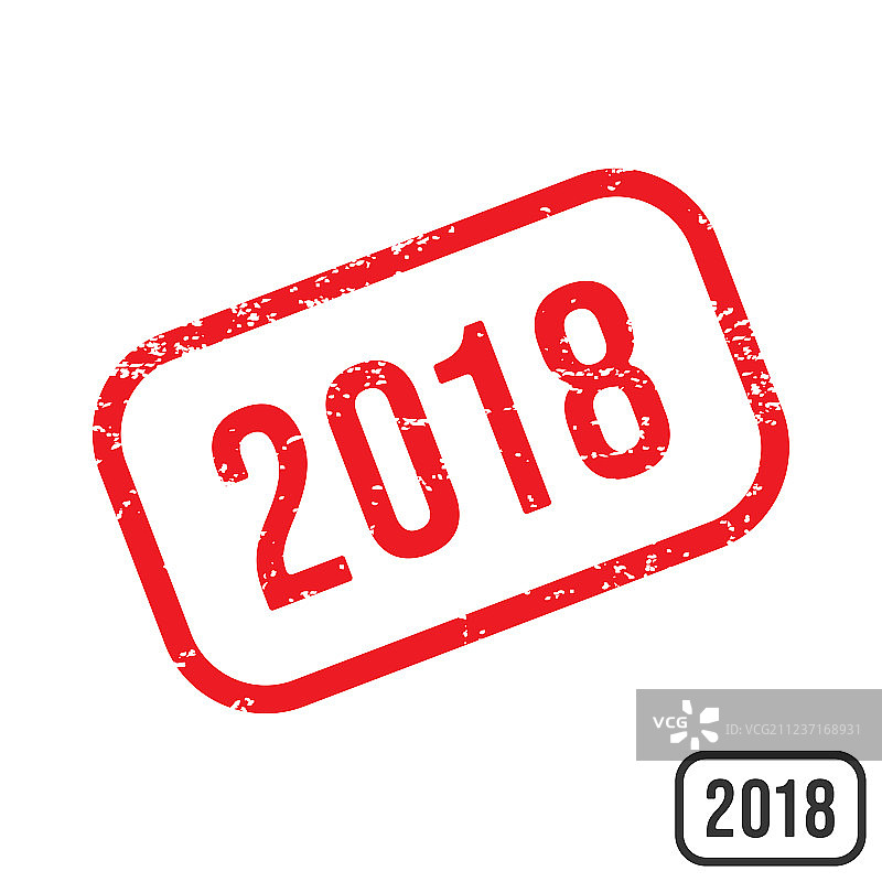 带有纹理的2018新年橡胶印章图片素材