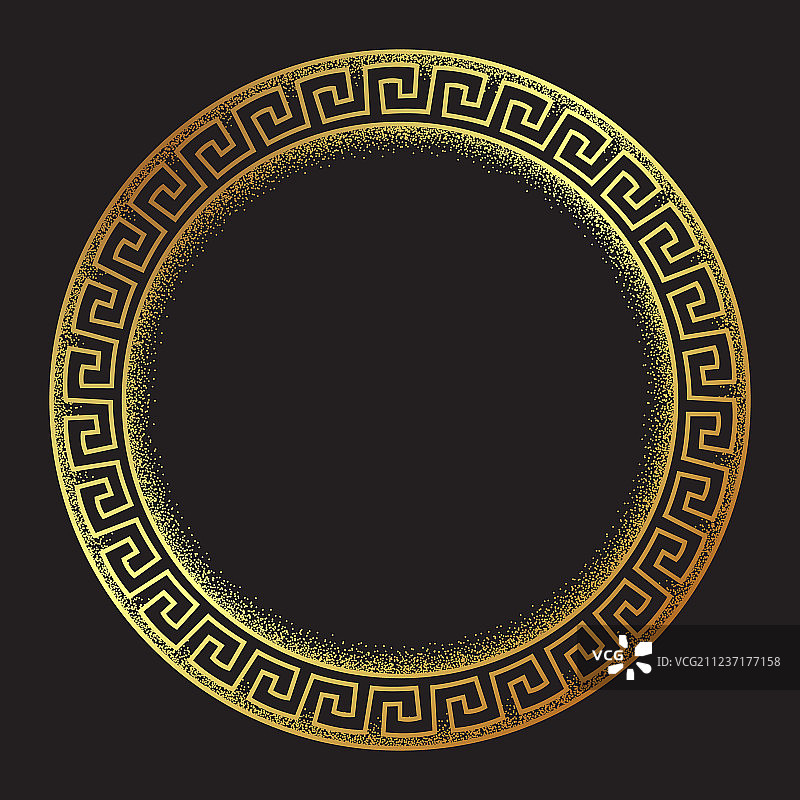 仿古希腊风格金色回纹装饰图片素材