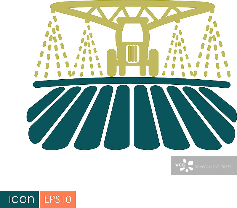 拖拉机浇水施肥图标图片素材