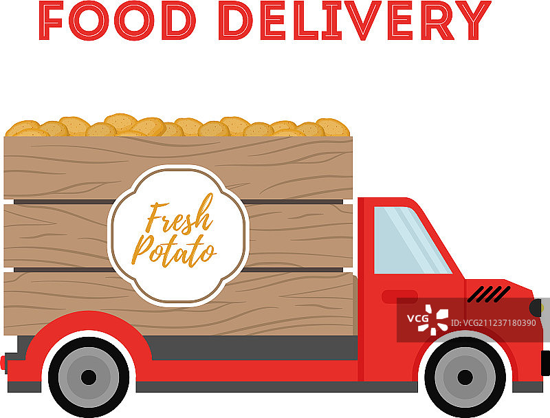 土豆卡车食品配送图片素材