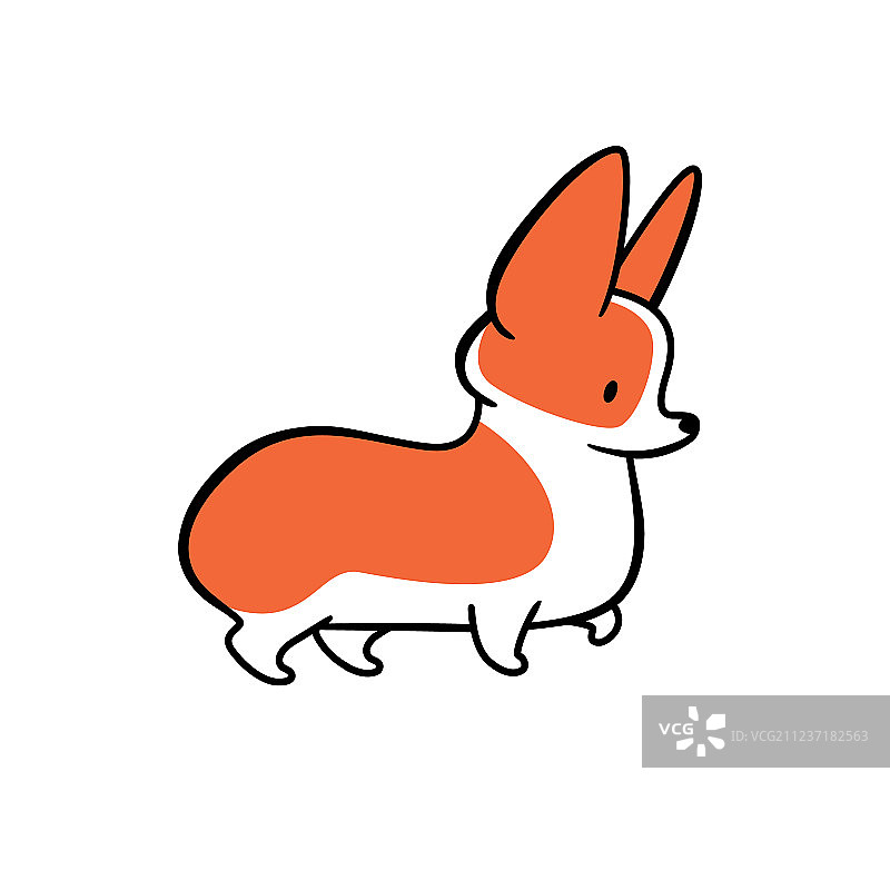 可爱的卡通威尔士柯基犬图片素材