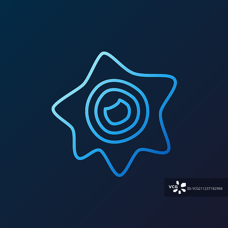 深色背景上的病毒或细菌蓝线图标图片素材