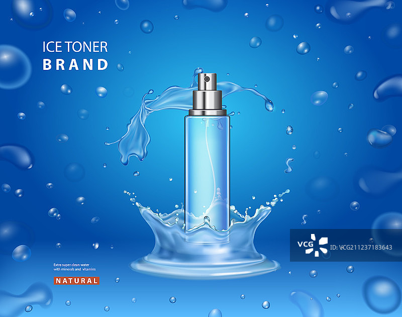 冰爽化妆品广告设计喷雾瓶图片素材