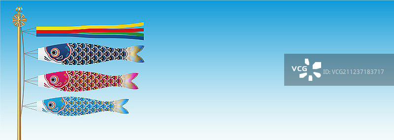 日本男孩节鲤鱼旗图片素材