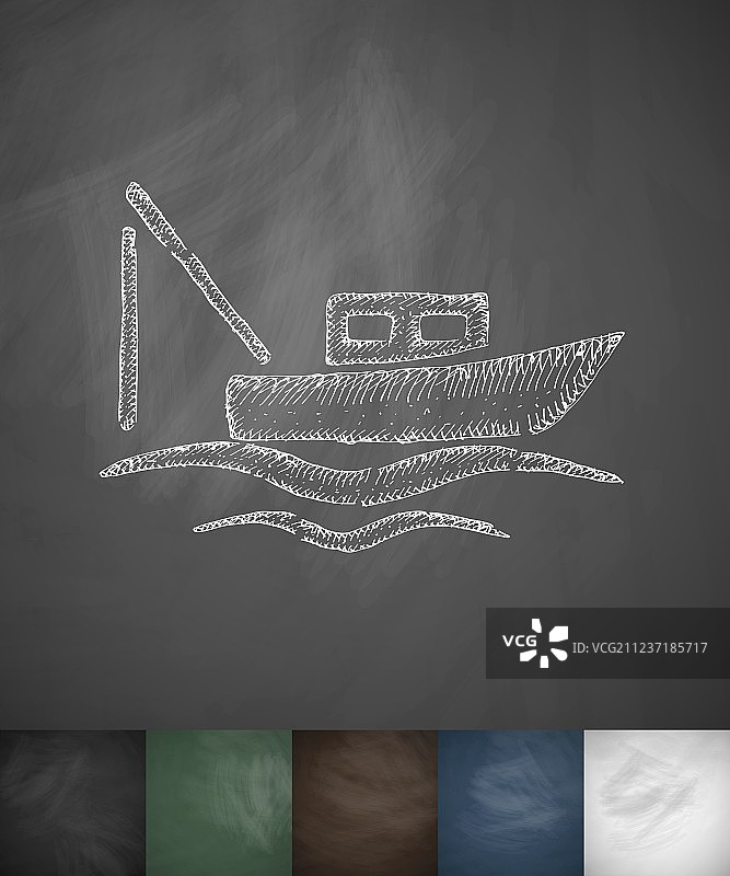 手绘船只图标图片素材