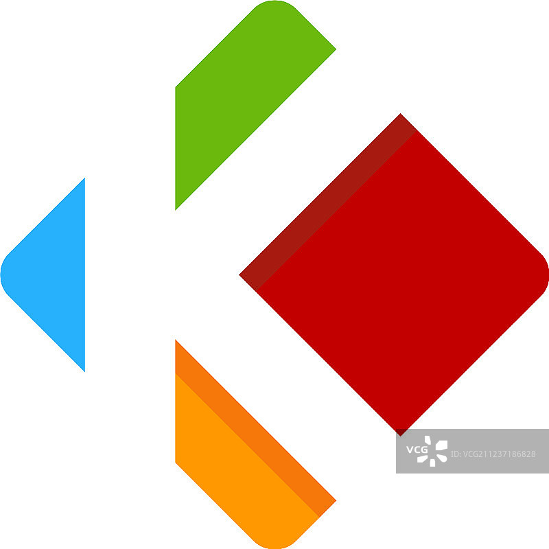 彩色字母K标志图标设计图片素材