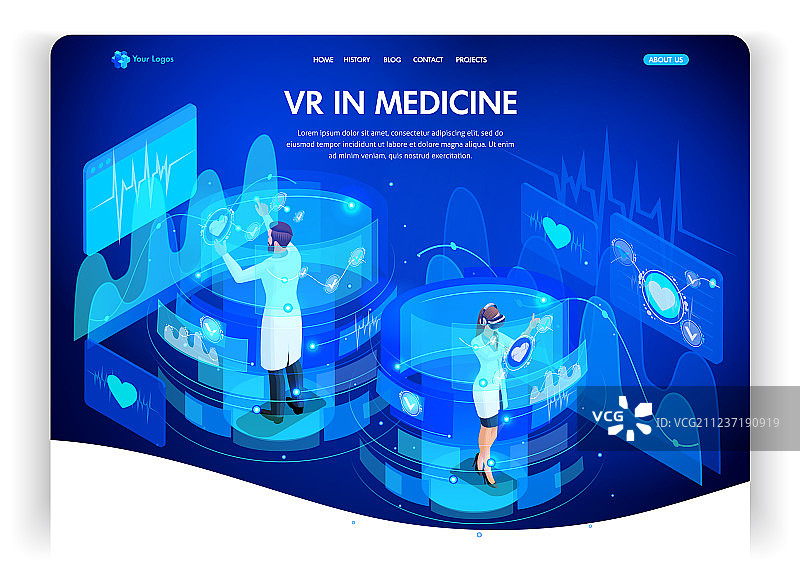 2.5D增强现实医疗概念图片素材