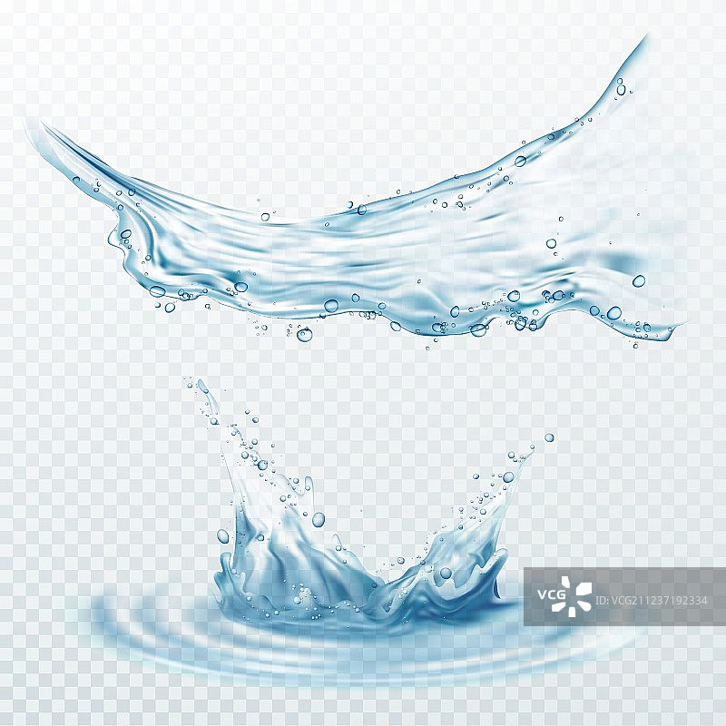 与世隔绝的透明水花飞溅图片素材