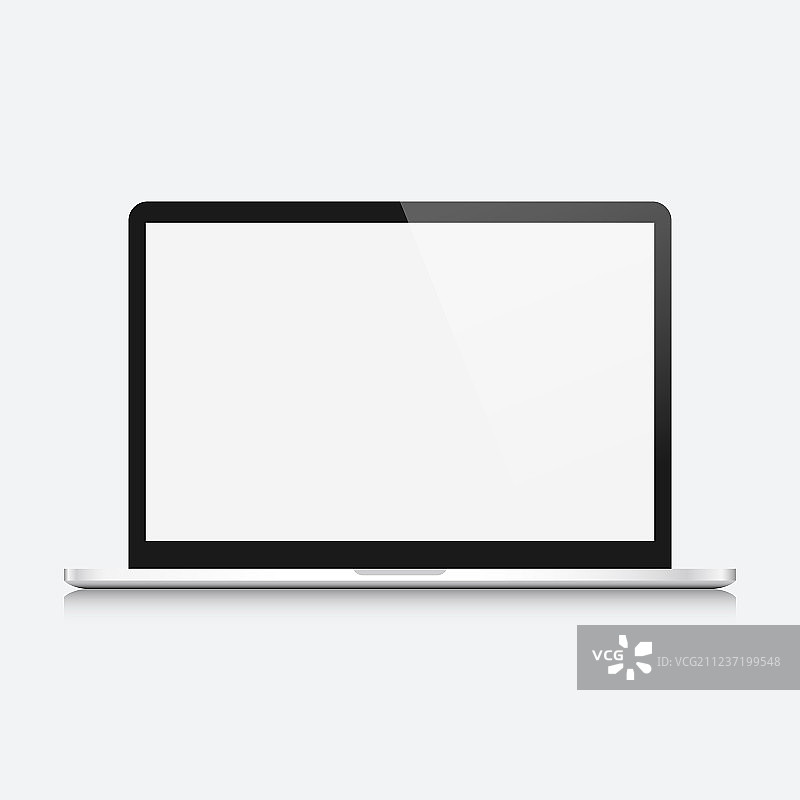 白色背景上的现代笔记本电脑图片素材