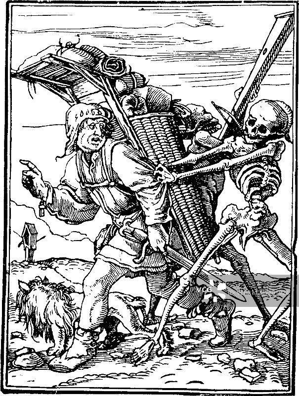 汉斯·荷尔拜因的死亡之舞小贩图片素材