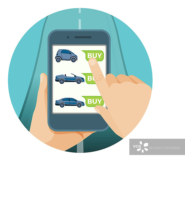 通过手机在线便捷购车图片素材