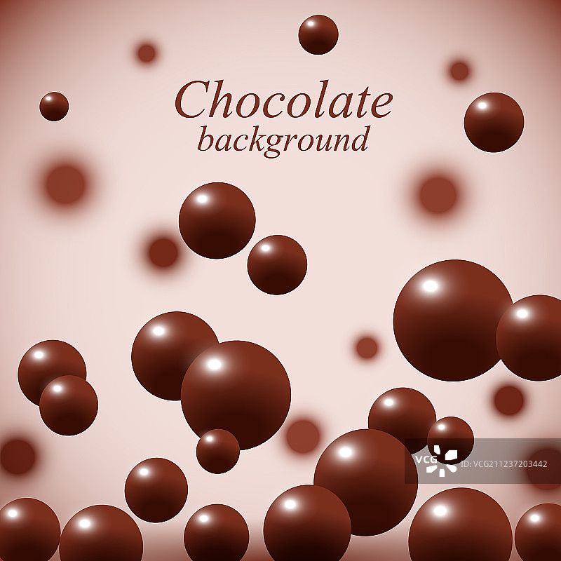 彩色背景上的黑巧克力球图片素材