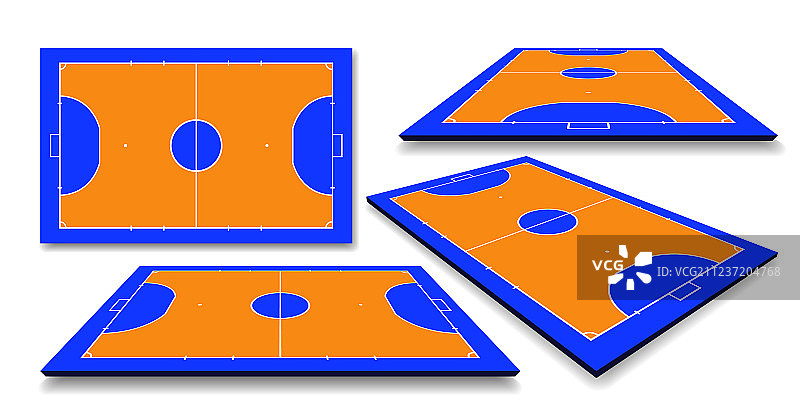 五人制足球场俯视透视图图片素材