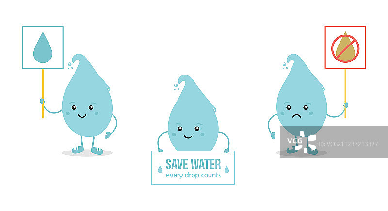 卡通涂鸦水滴角色合集图片素材