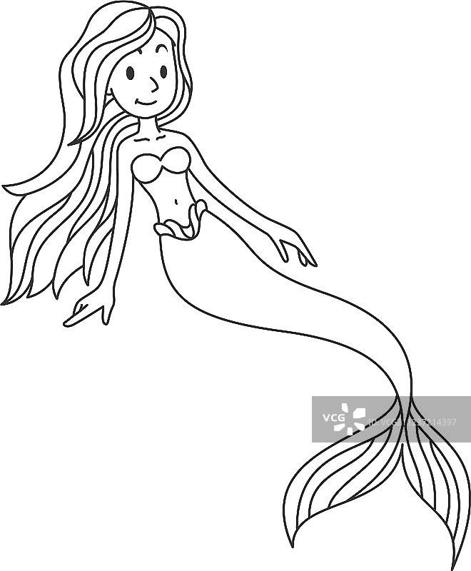 美人鱼线条艺术图片素材