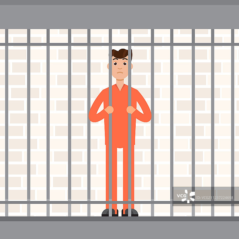 铁窗后的囚犯图片素材
