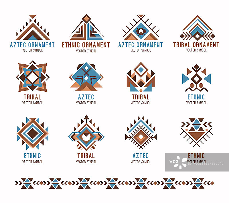 阿兹特克部落民族装饰图案合集图片素材
