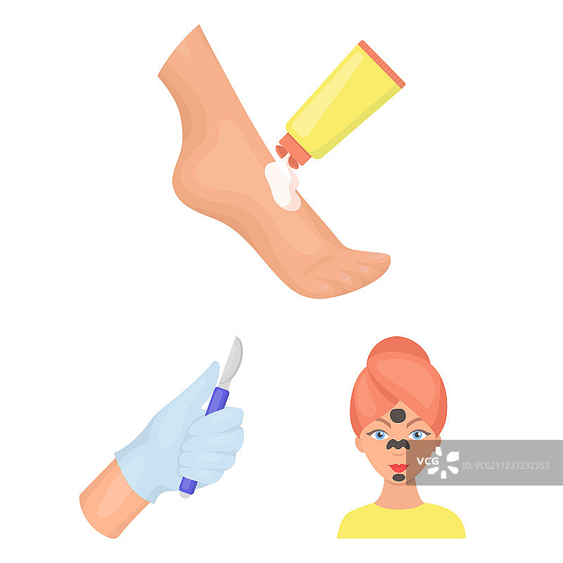 护肤卡通图标合集图片素材