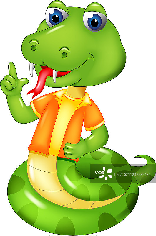 卡通可爱蛇微笑姿势图片素材