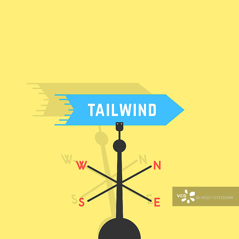 顺风与风向标和阴影图片素材