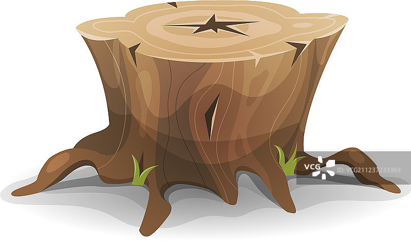 漫画树桩图片素材
