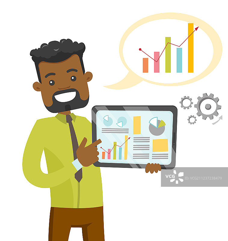 非洲高管使用平板电脑演示图片素材