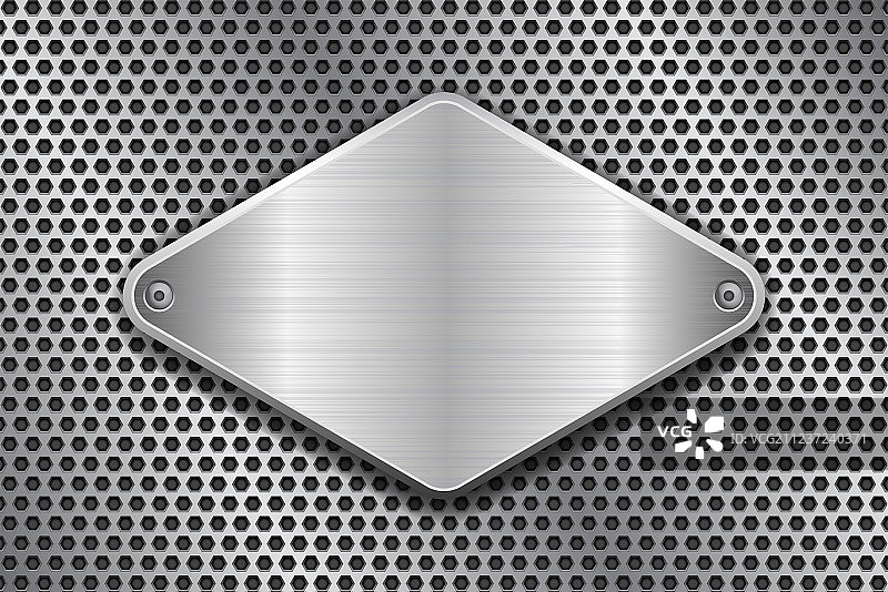 穿孔纹理上的菱形拉丝金属板图片素材