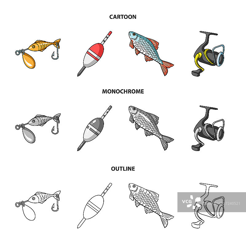 钓鱼用具套装图片素材