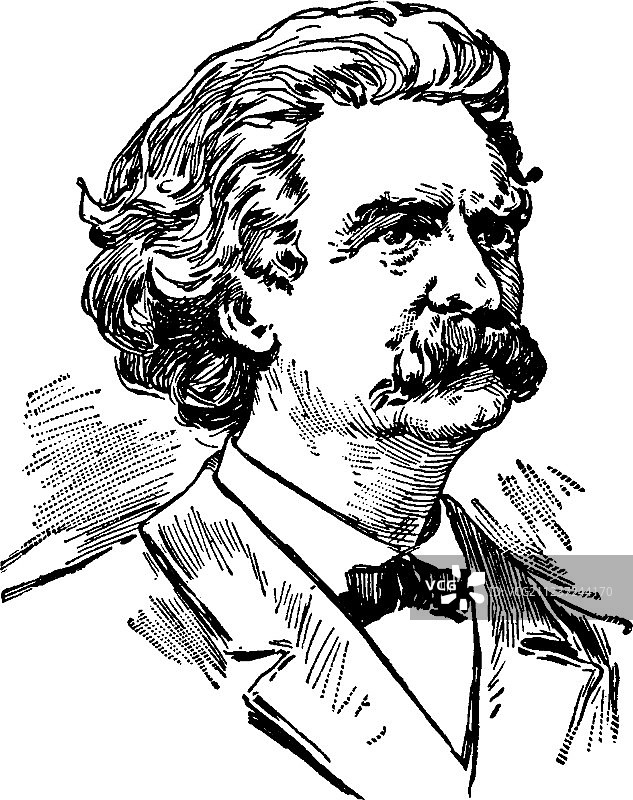 萨缪尔·兰亨·克莱门斯复古照片图片素材