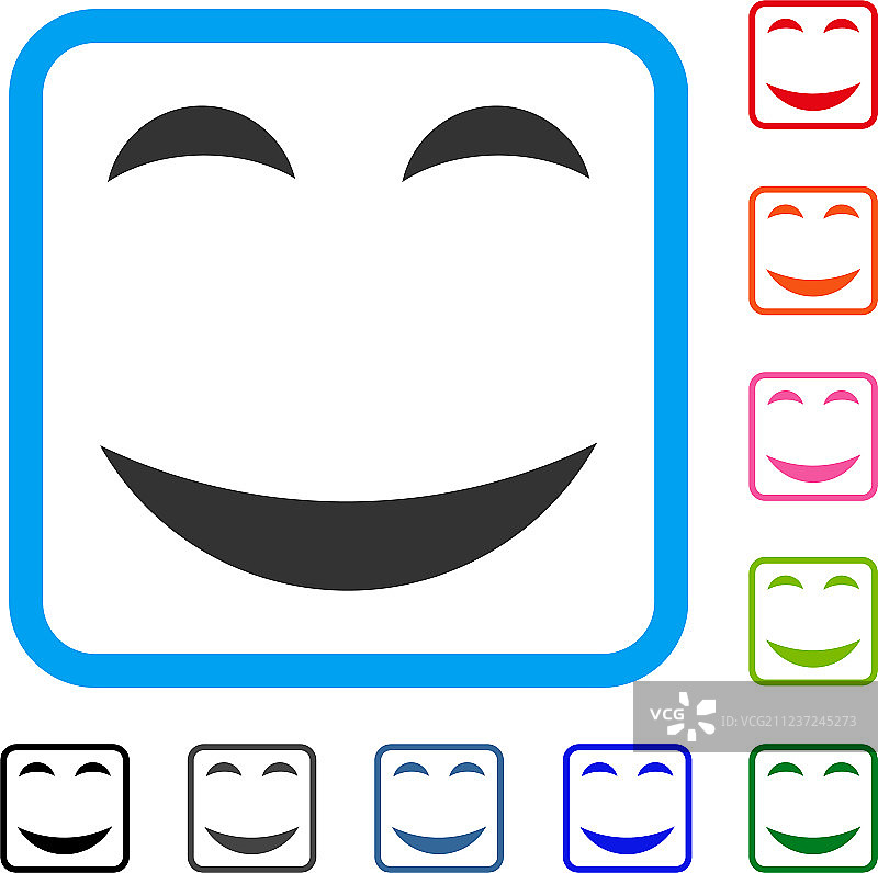 快乐微笑边框图标图片素材