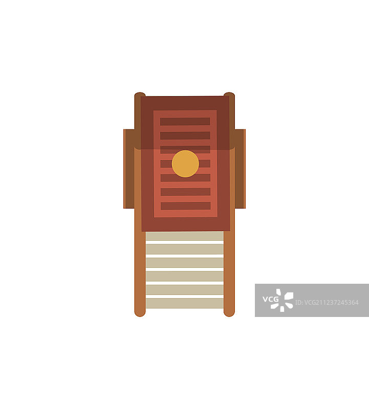 俯视：隔离的沙滩椅图标图片素材