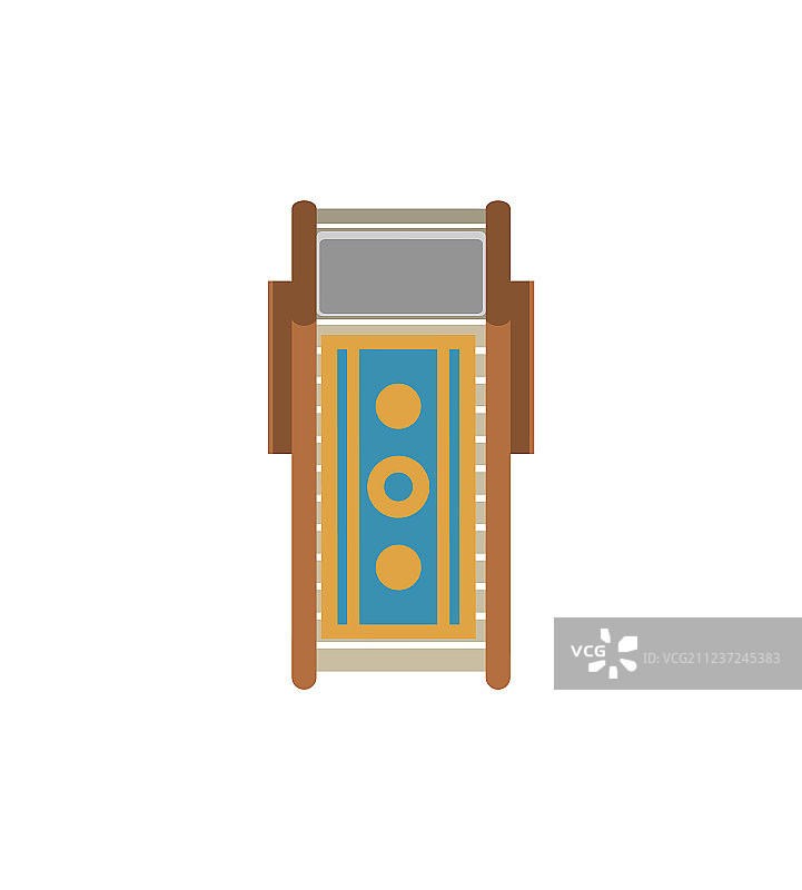 孤立的海滩日光浴床俯视图图标图片素材