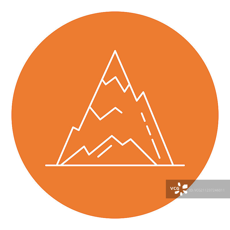 细线风格冰山峰图标图片素材