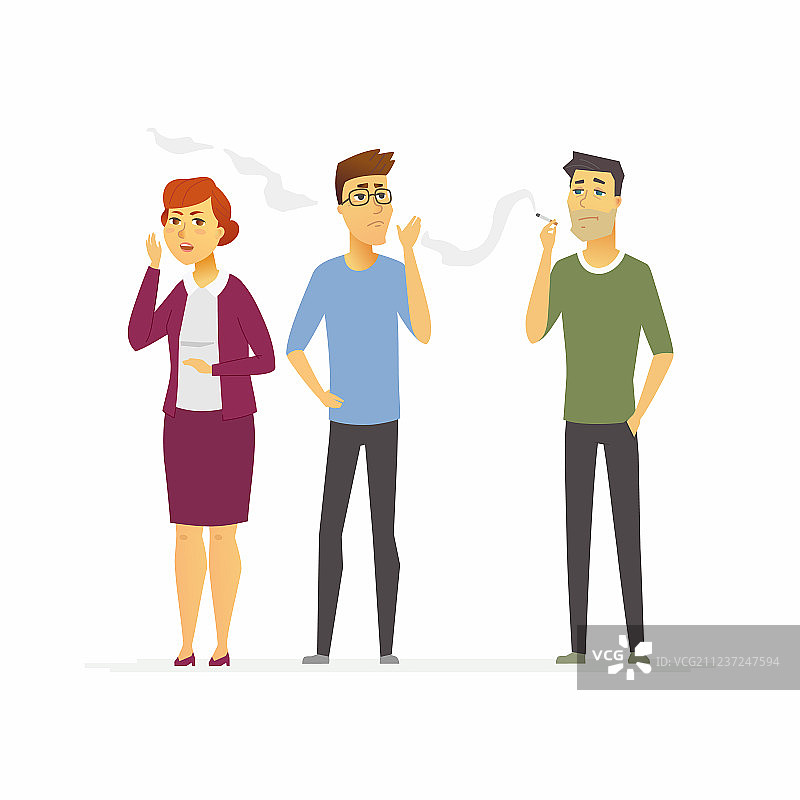 禁止吸烟 - 卡通人物形象隔离图片素材