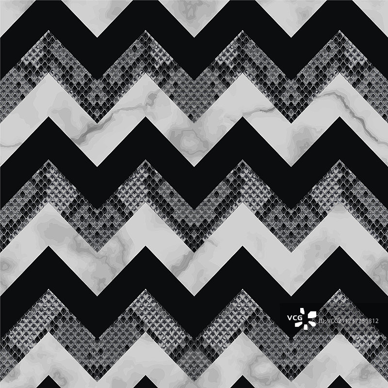 蛇皮和大理石锯齿形无缝图案图片素材