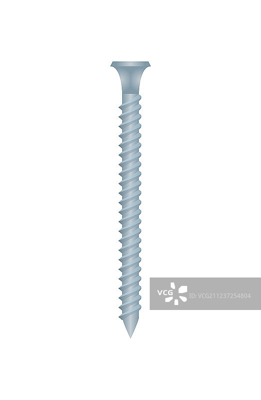 白色背景上的钢制螺丝图片素材