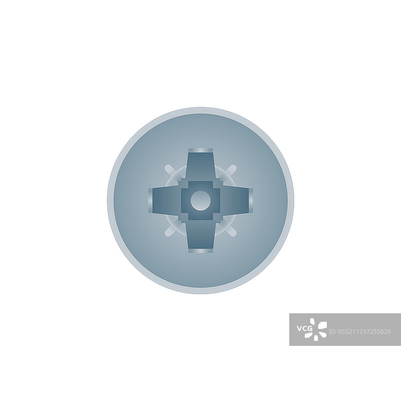 白色背景上孤立的金属十字头图片素材