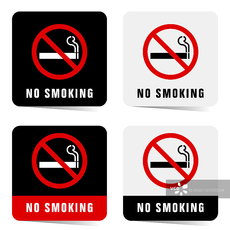 禁止吸烟标志套装图片素材