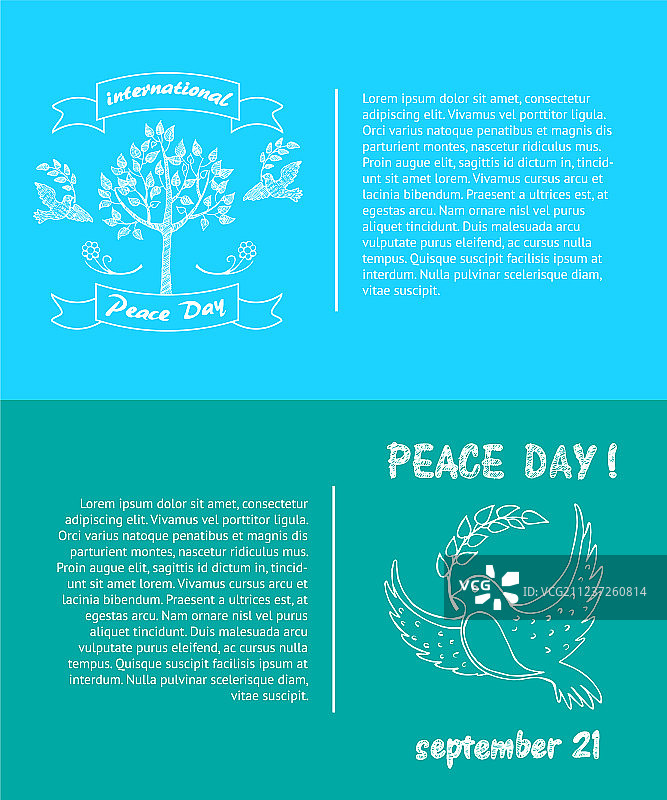 国际和平日象征：叼着橄榄枝的鸽子与树图片素材