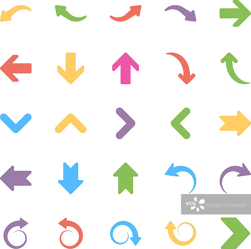一组箭头扁平图标图片素材