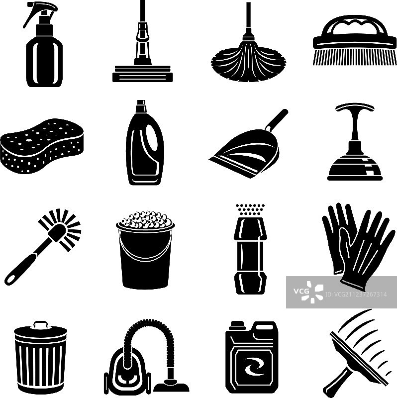 简约风格清洁图标合集图片素材