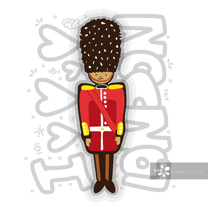 英国白金汉宫女王卫队制服图片素材