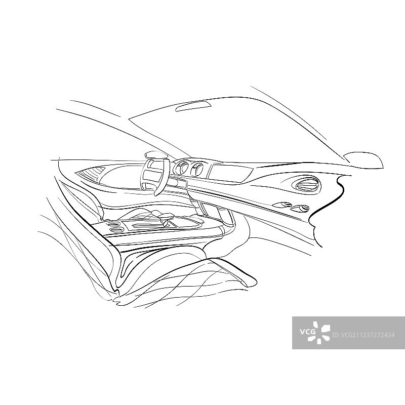 手绘汽车内饰图片素材