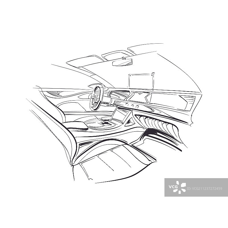 手绘汽车内饰图片素材