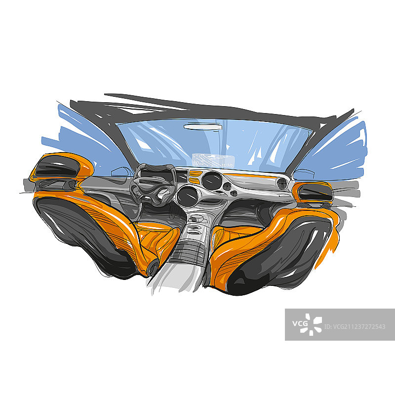 手绘汽车内饰图片素材