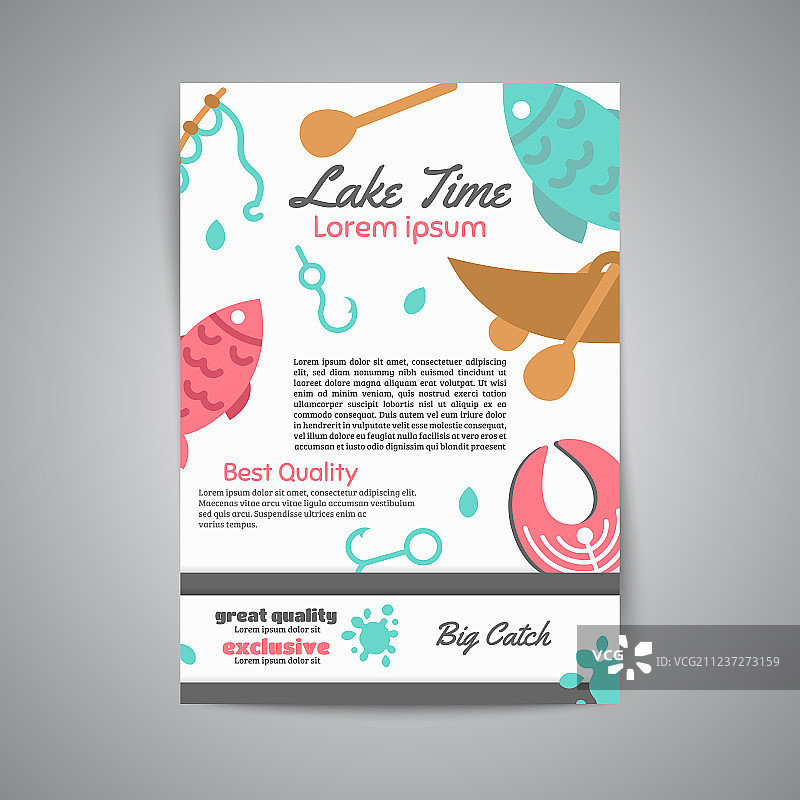钓鱼宣传册湖边时光文本banner图片素材