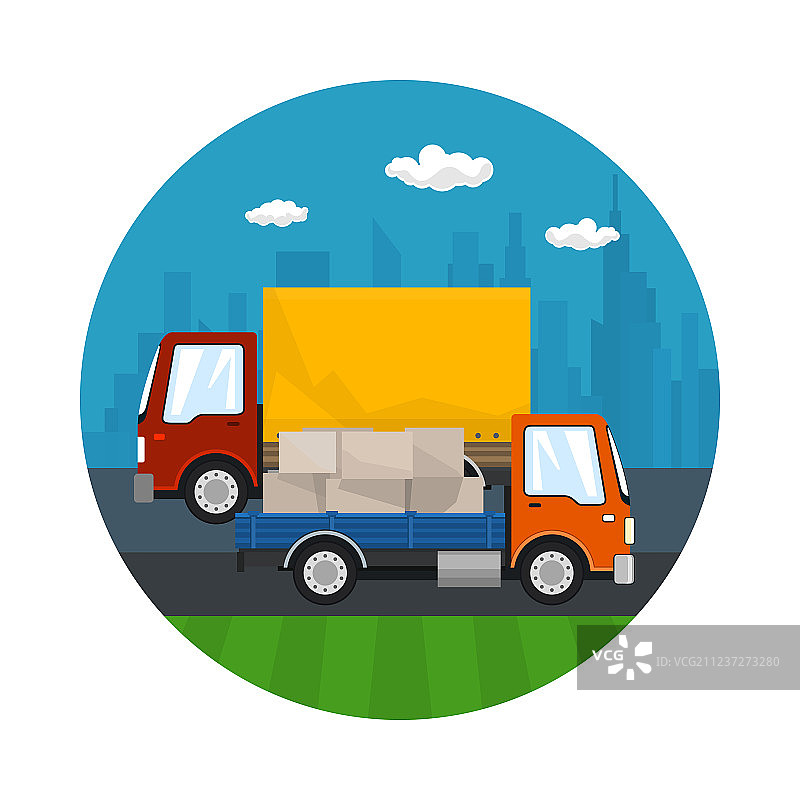 道路运输和物流图标图片素材