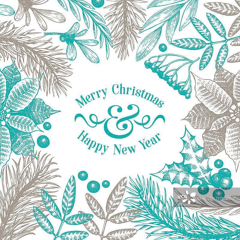 复古风圣诞贺卡图片素材