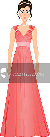 穿着舞会礼服的女孩图片素材