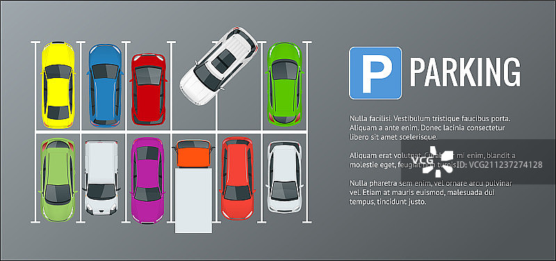 城市停车场一角图片素材